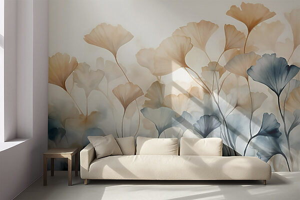 Pintura de flores con hojas Pintura de flores con hojas