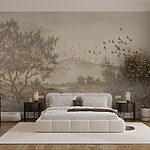 Fotomurales Paisaje con árboles y un río