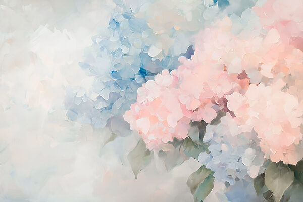 Painting of flowers on a white background Painting of flowers on a white background