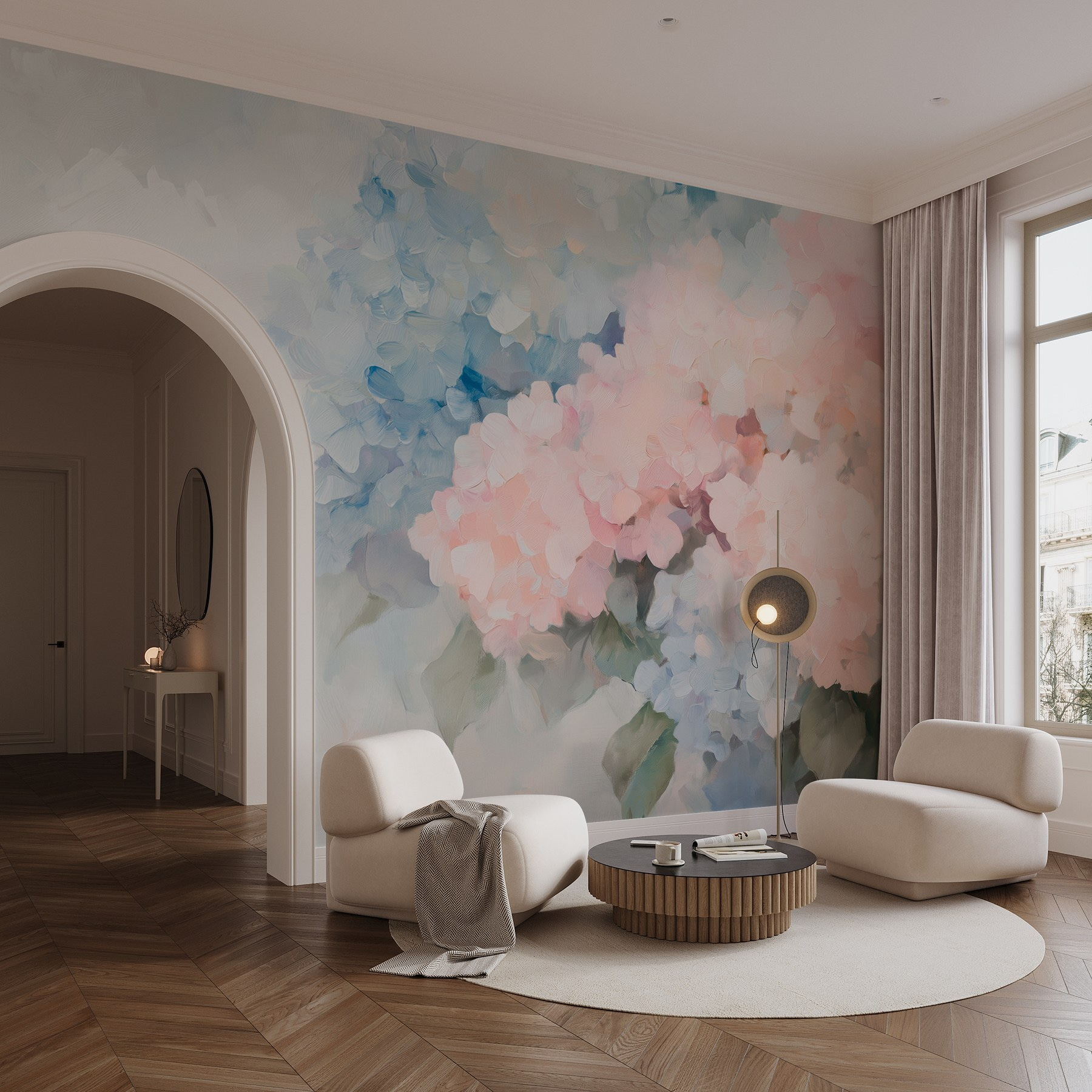 Painting of flowers on a white background Painting of flowers on a white background