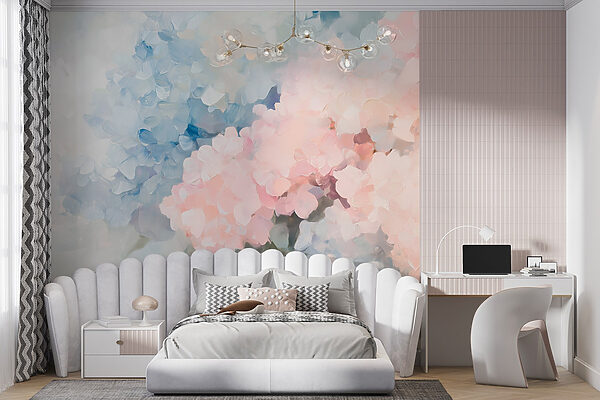 Painting of flowers on a white background Painting of flowers on a white background