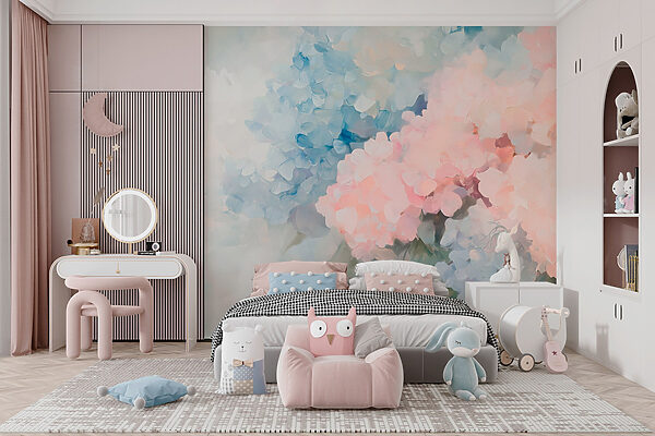 Painting of flowers on a white background Painting of flowers on a white background