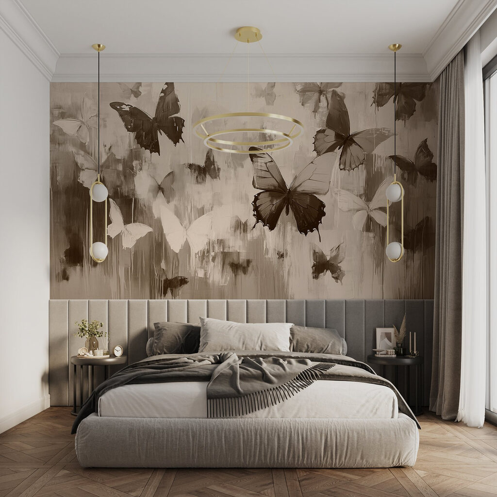 Group of butterflies flying