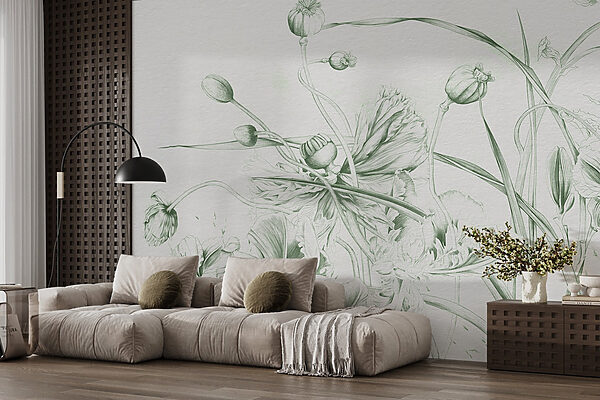 Dibujo de flores y hojas Dibujo de flores y hojas