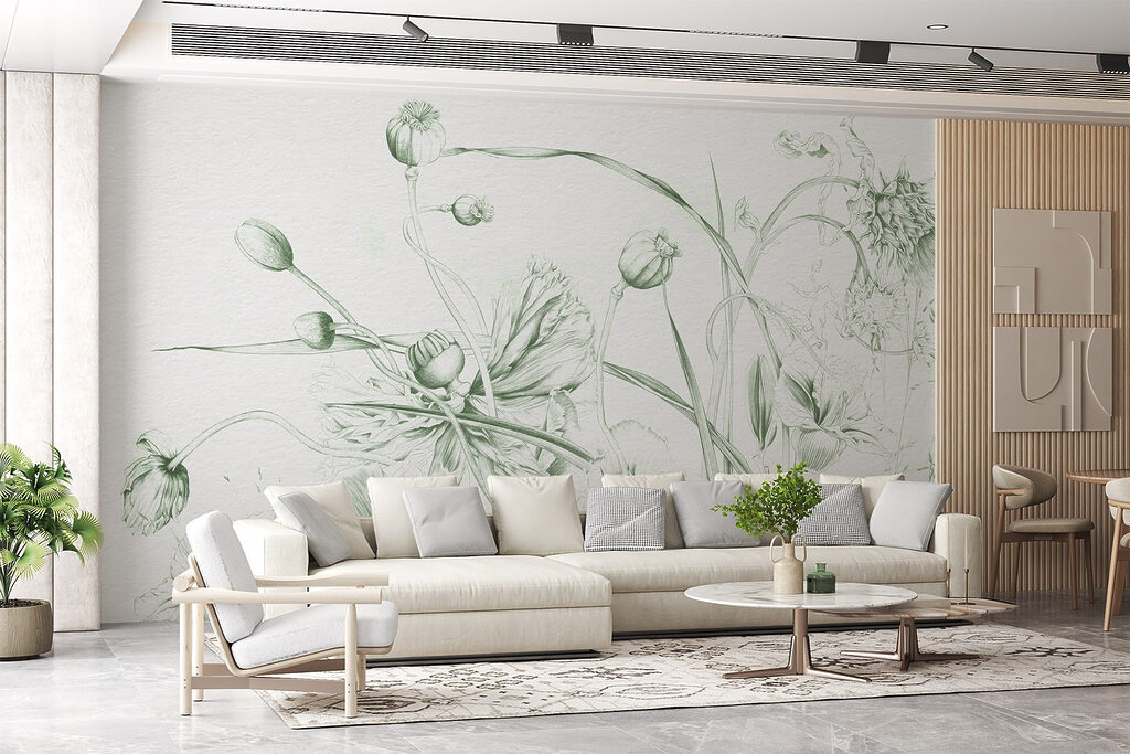 Drawing of flowers and leaves Drawing of flowers and leaves