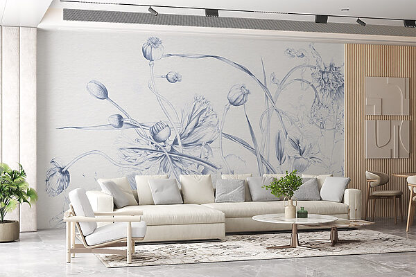 Drawing of flowers and leaves