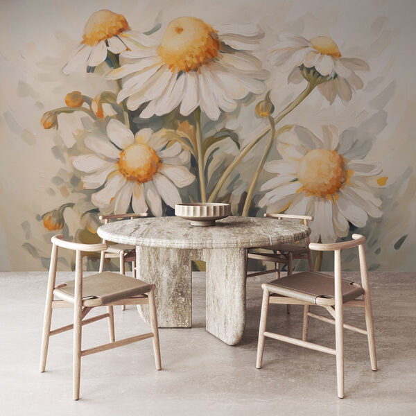 Painting of white and yellow flowers