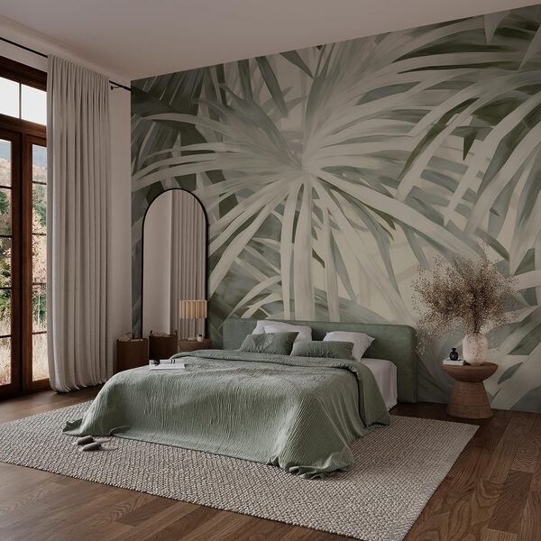 Suaves y fluidas hojas de palmera en armonía Suaves y fluidas hojas de palmera en armonía