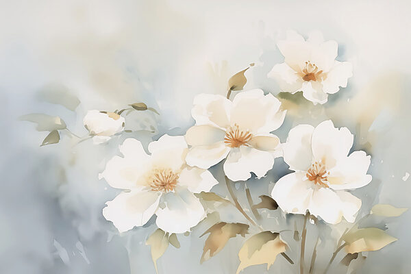 Pintura de flores blancas Pintura de flores blancas