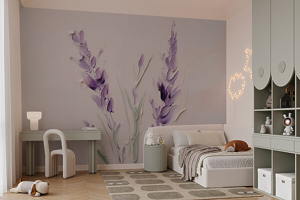 Pintura de flores moradas Pintura de flores moradas