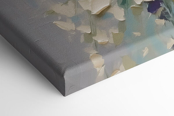 Painting of flowers on a blue surface Painting of flowers on a blue surface