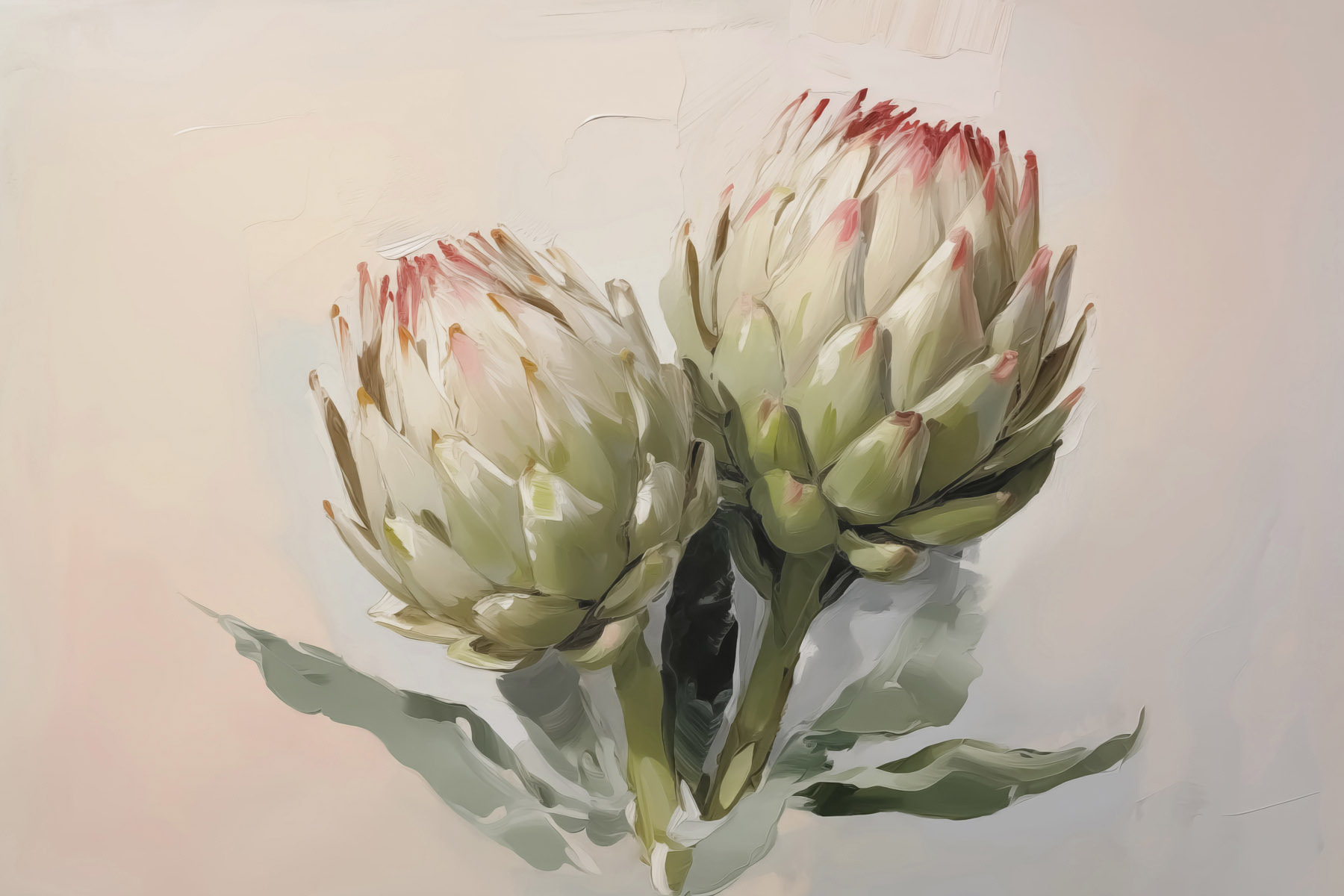 Art artichokes on a white background Art artichokes on a white background