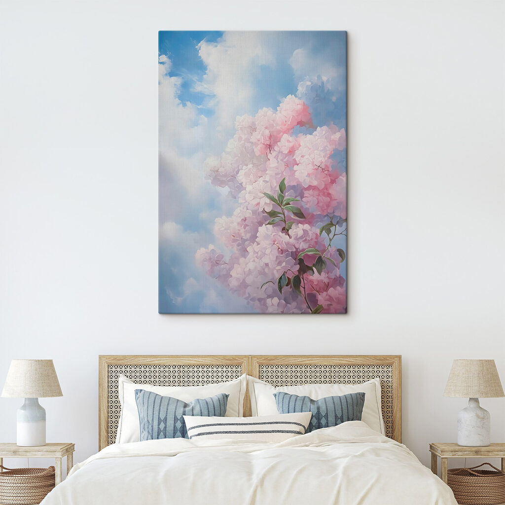 Painting of a tree with pink flowers Painting of a tree with pink flowers