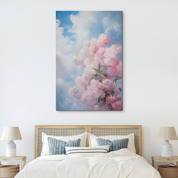 Painting of a tree with pink flowers Painting of a tree with pink flowers