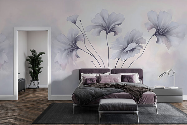Pintura de flores sobre fondo blanco Pintura de flores sobre fondo blanco