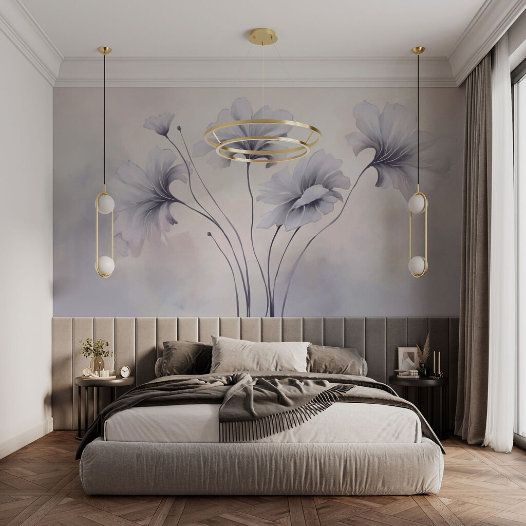 Painting of flowers on a white background