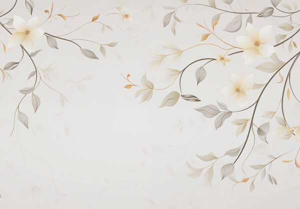 White and brown floral design