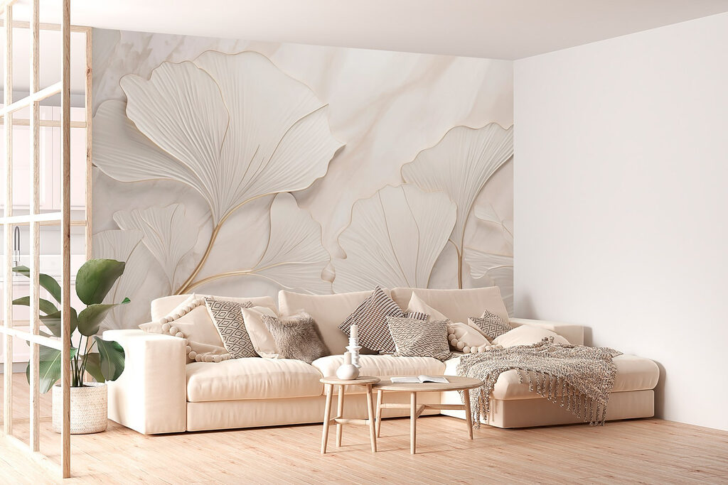 Delicate leaves on a soft background