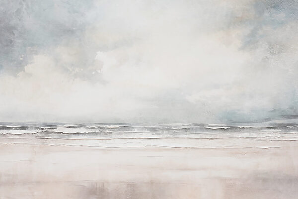 Beach with waves and clouds