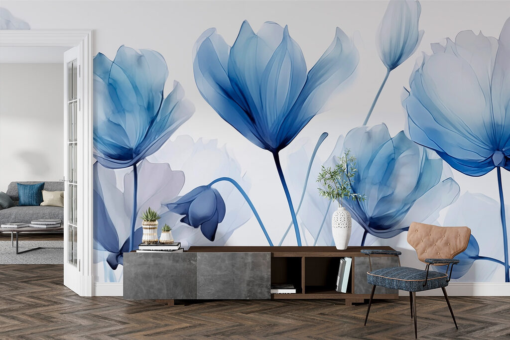 Blue and white flowers