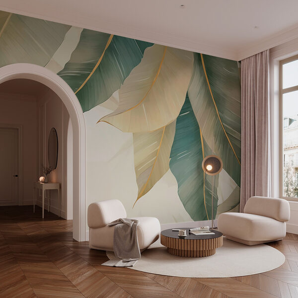 Fotomurales Fotomurales Tonos suaves y apagados de hojas naturales (SKU: w03433)
