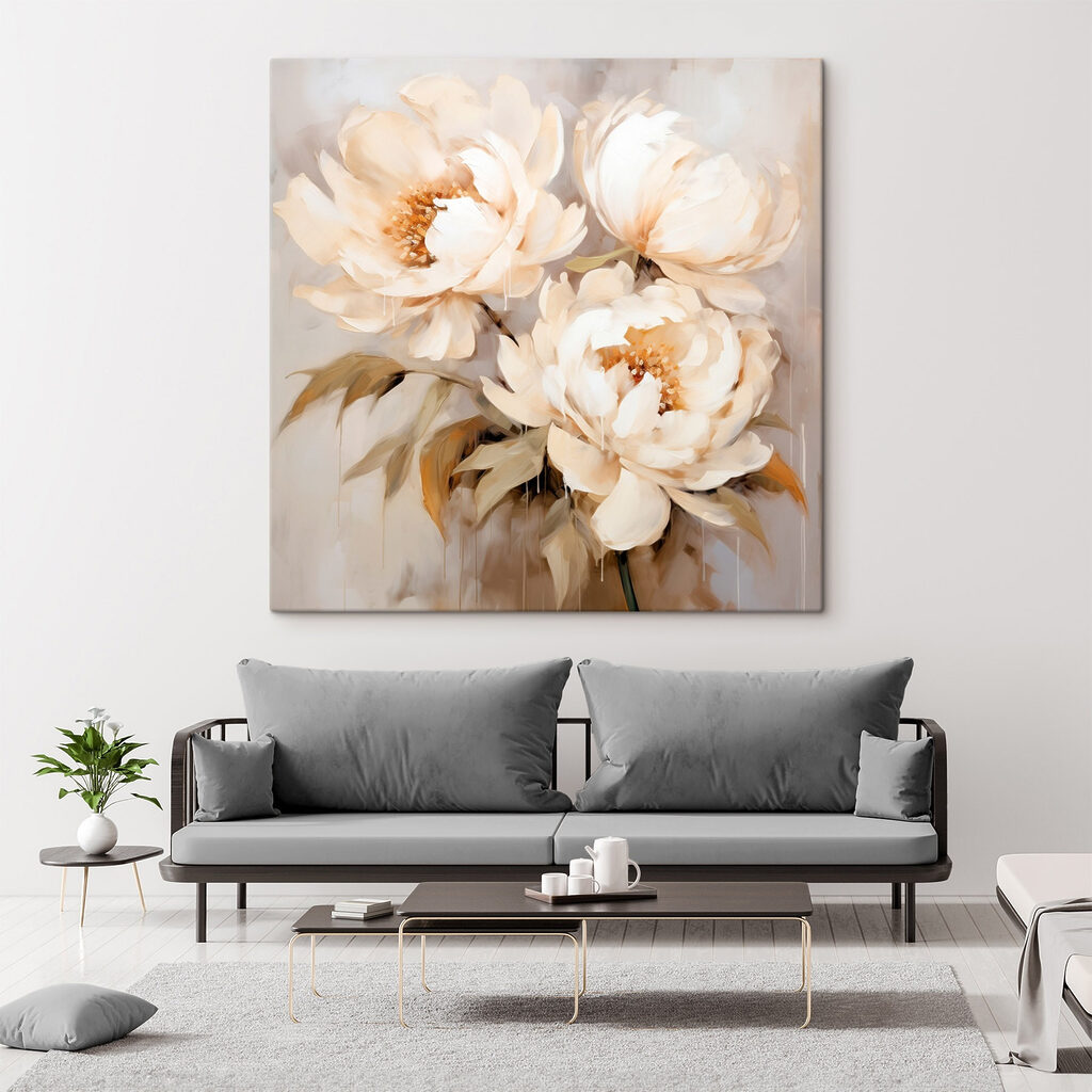 Painting of white flowers Painting of white flowers