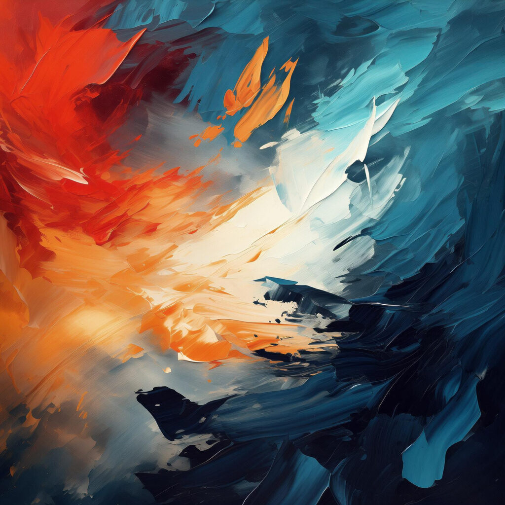 Painting of blue and orange colors Painting of blue and orange colors
