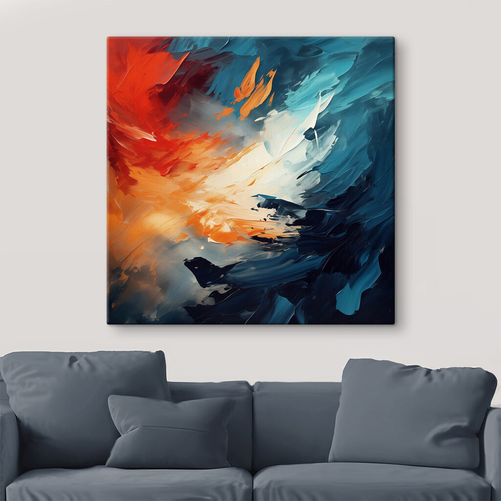 Painting of blue and orange colors Painting of blue and orange colors