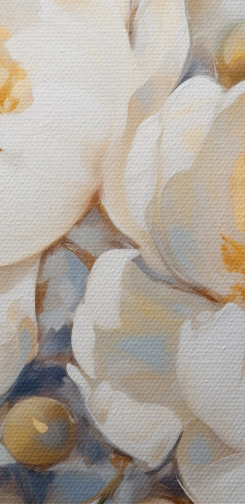 Painting of white flowers Painting of white flowers