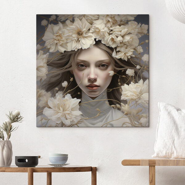 Woman with flowers in her hair Woman with flowers in her hair