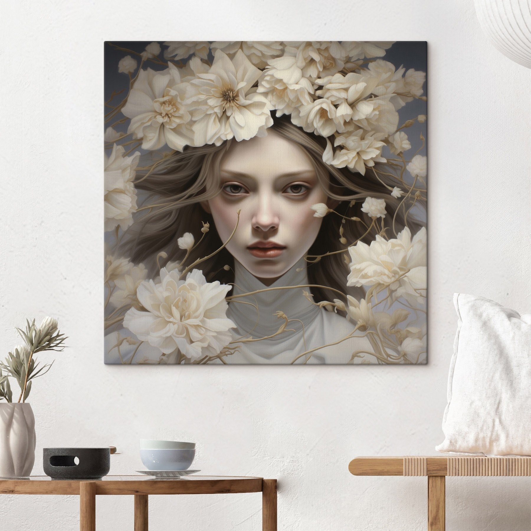 Woman with flowers in her hair Woman with flowers in her hair