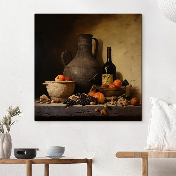 Still life with fruit and a bottle Still life with fruit and a bottle