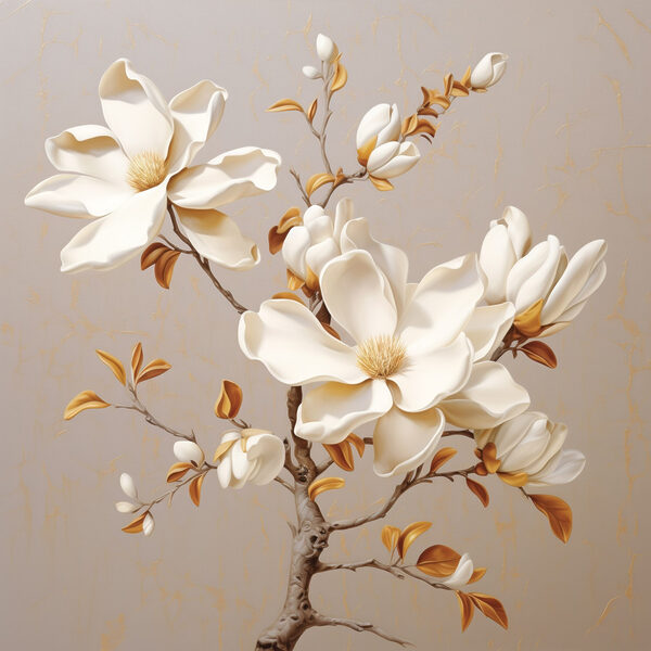 White flowers on a branch White flowers on a branch