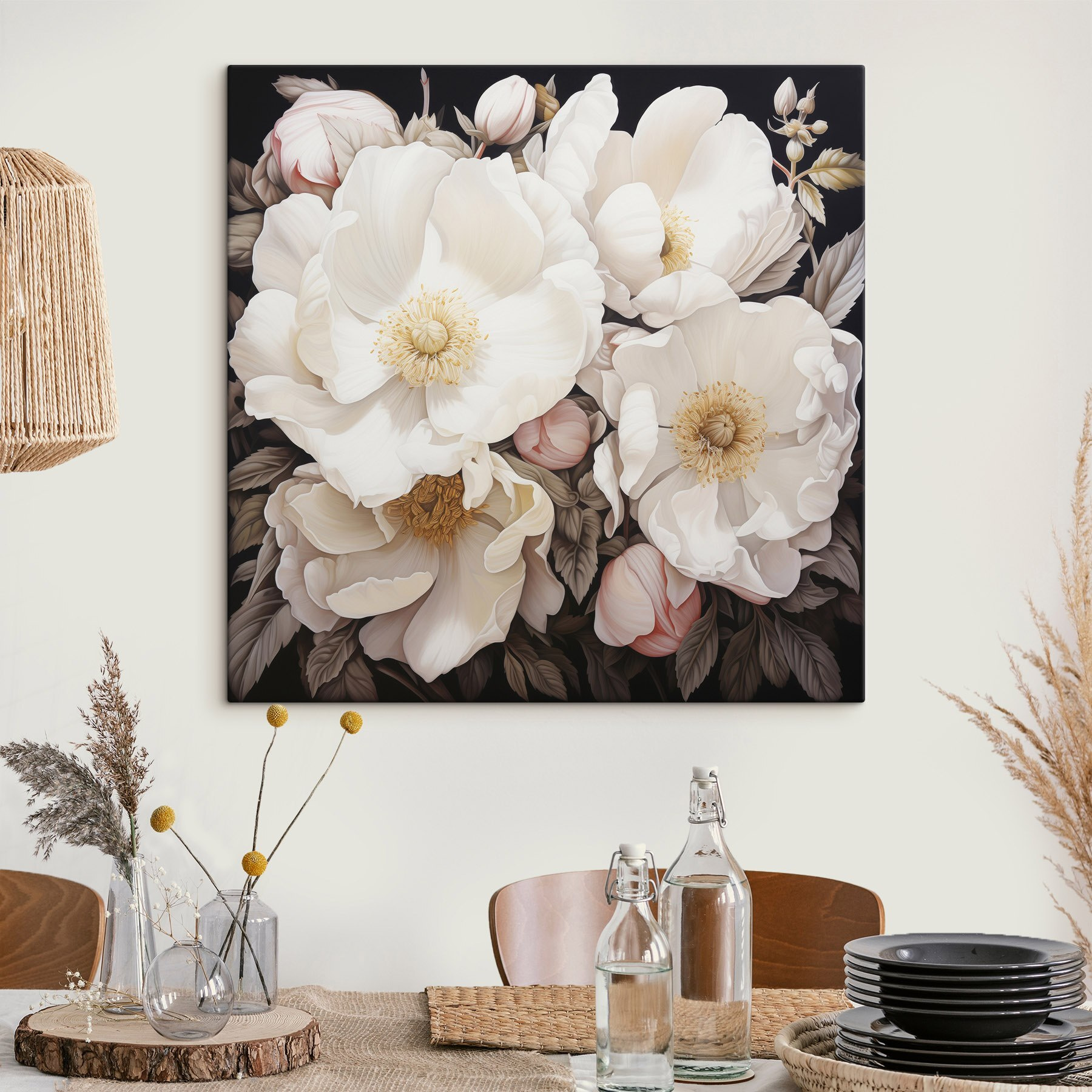 Painting of white flowers Painting of white flowers