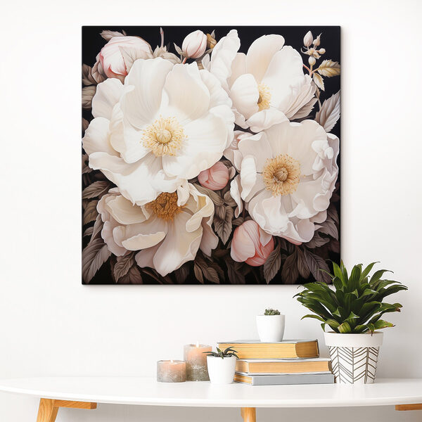 Painting of white flowers Painting of white flowers