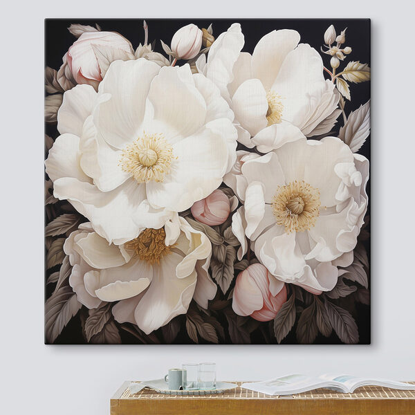 Painting of white flowers Painting of white flowers