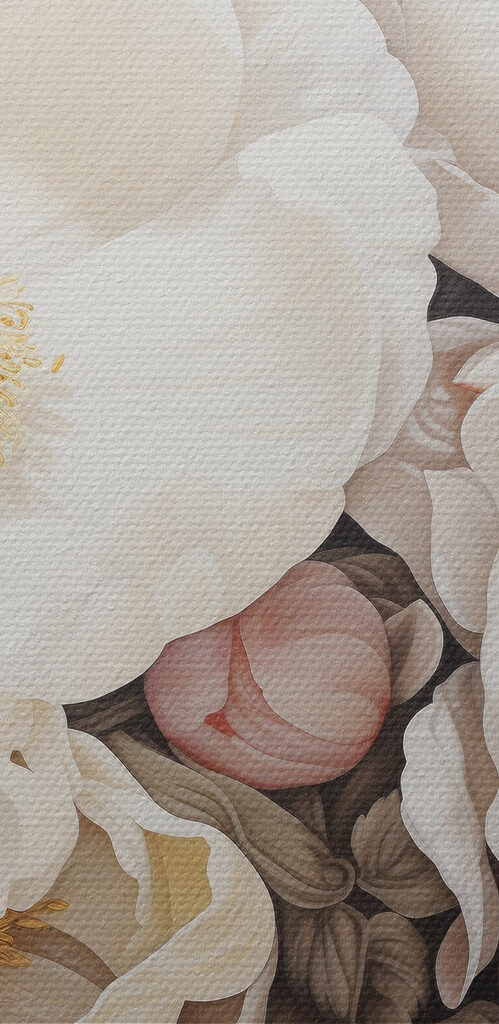 Painting of white flowers Painting of white flowers