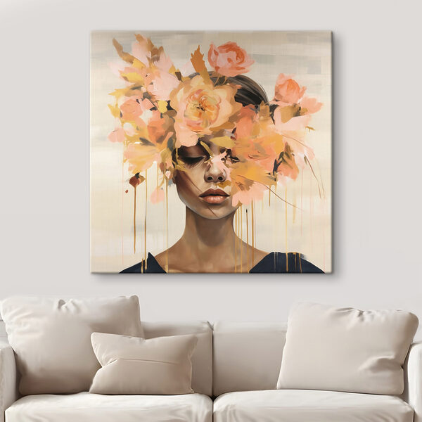 Cuadros Cuadro de una mujer con flores en la cabeza (SKU: s43382) Cuadros Cuadros Cuadro de una mujer con flores en la cabeza (SKU: s43382)