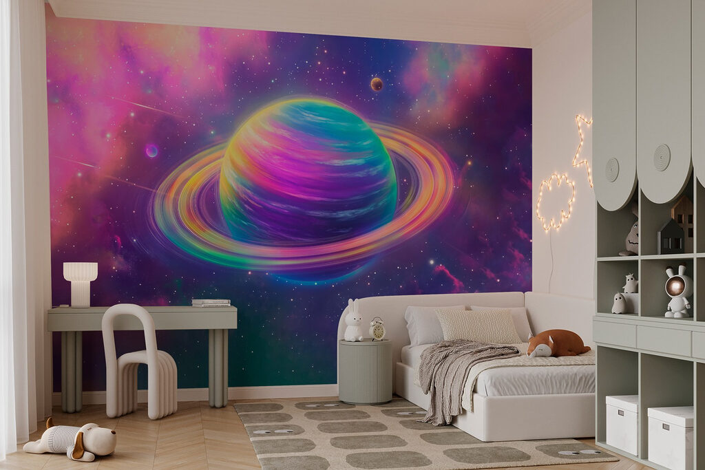 Colorful planet in space Colorful planet in space