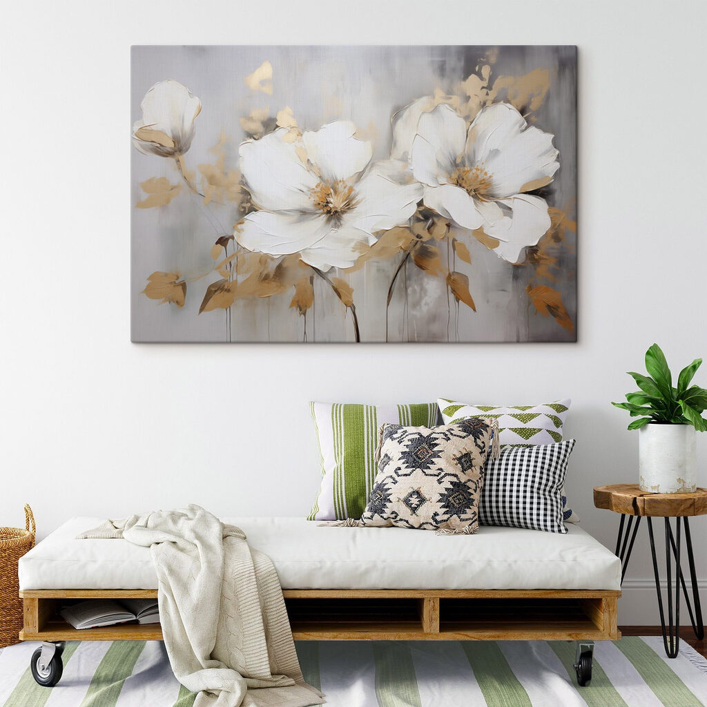 Painting of white flowers Painting of white flowers