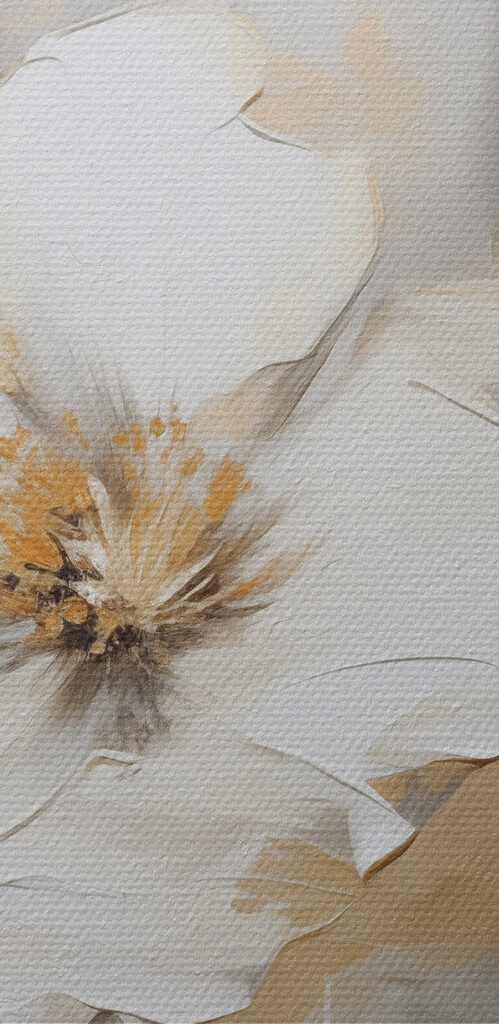 Painting of white flowers Painting of white flowers