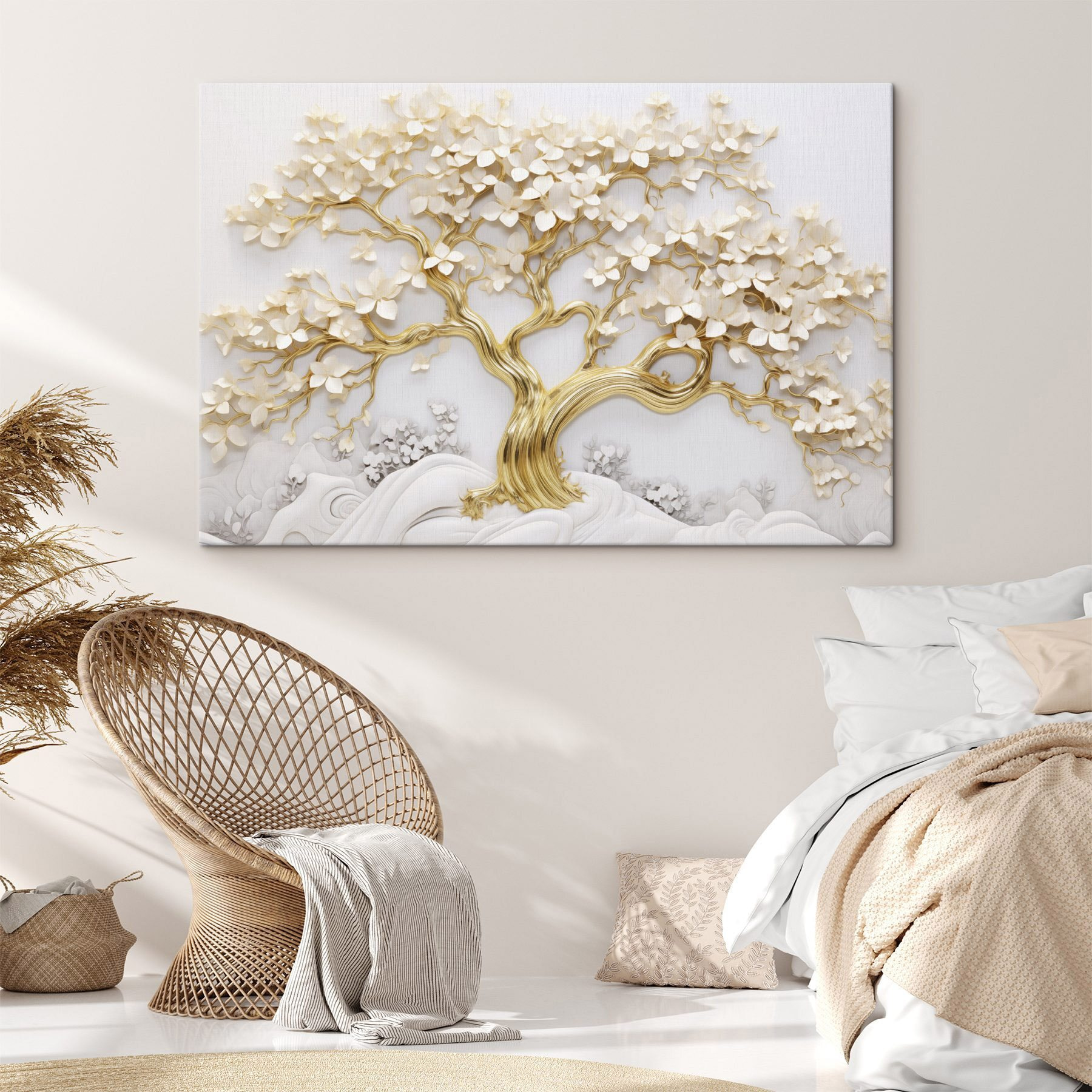 Tree with white leaves and flowers Tree with white leaves and flowers