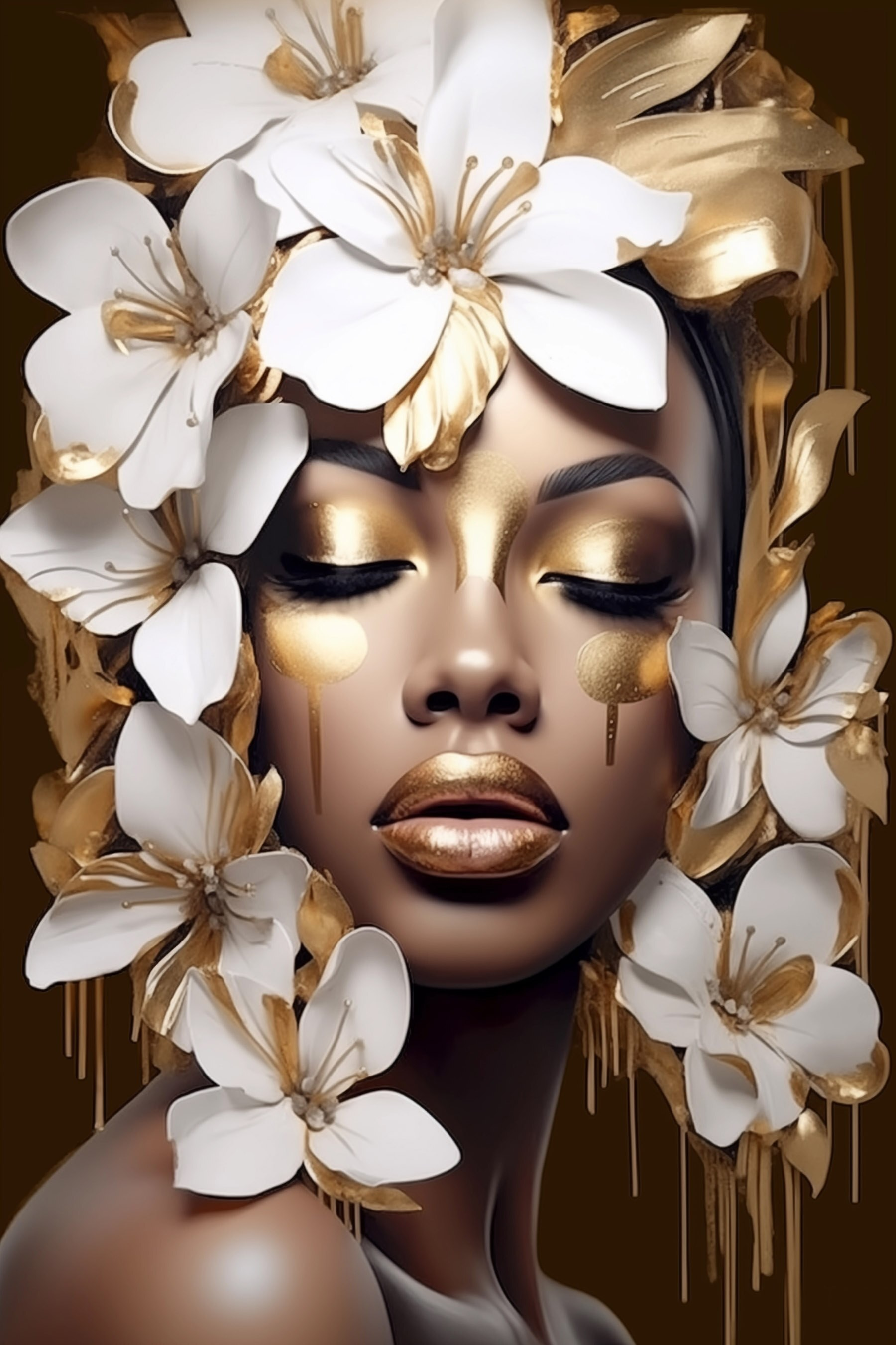 Ethereal beauty adorned with blossoms
