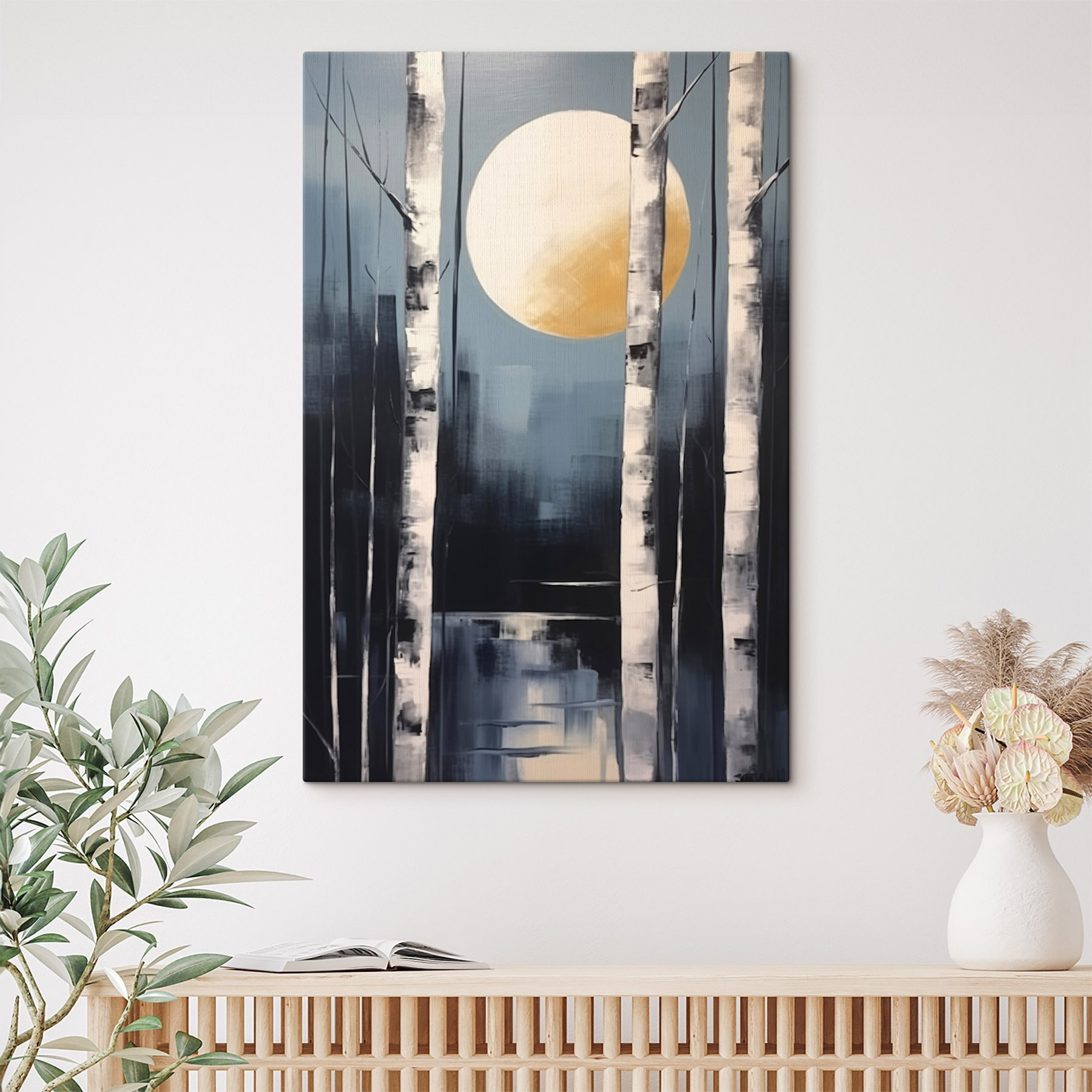 Painting of a moon in the sky Painting of a moon in the sky