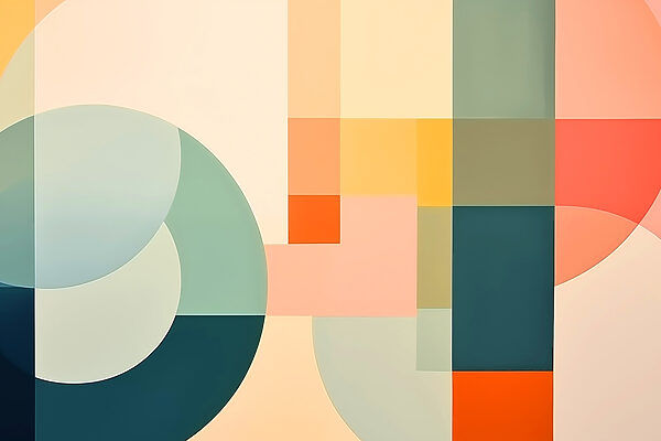 Colorful art piece with different shapes Colorful art piece with different shapes