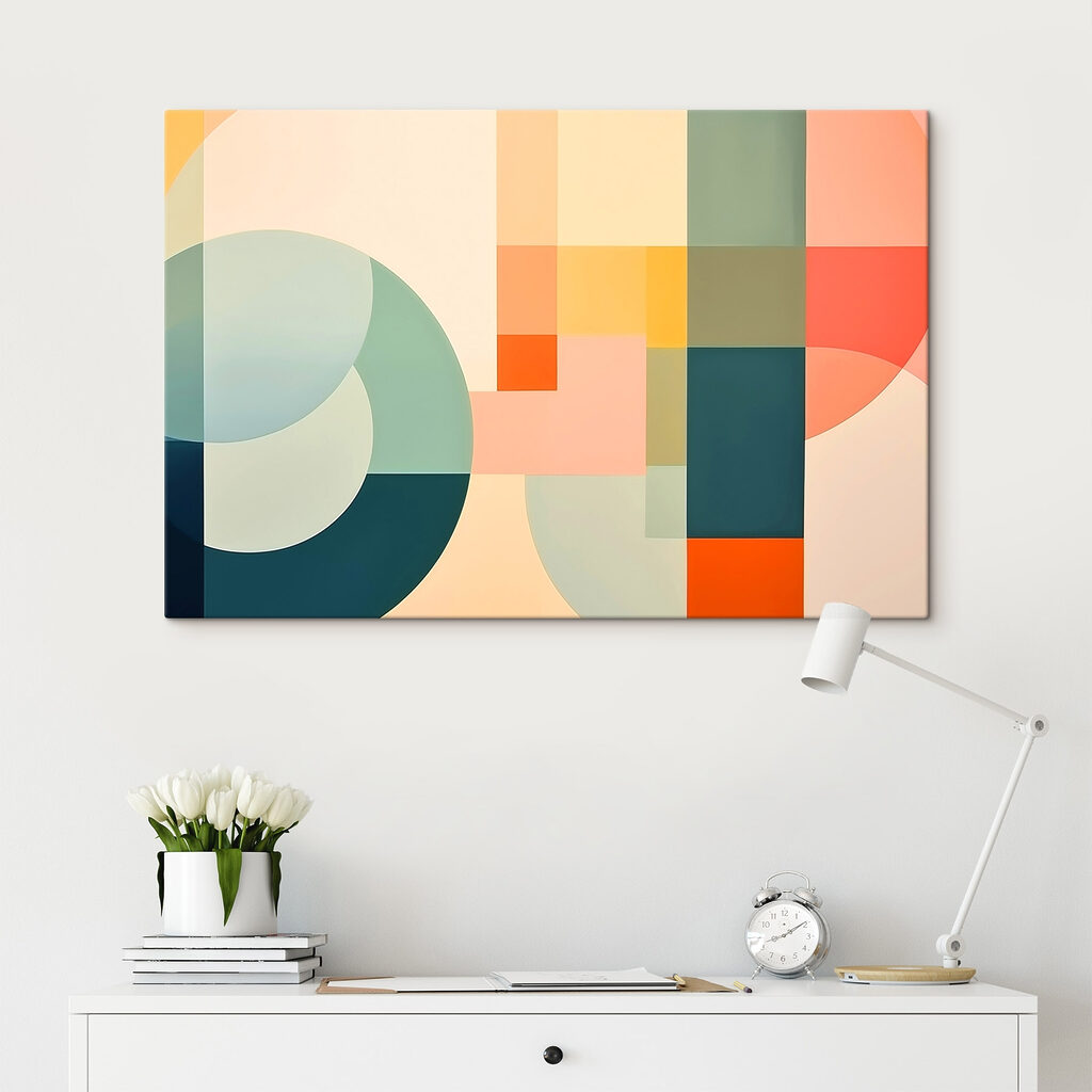 Colorful art piece with different shapes Colorful art piece with different shapes