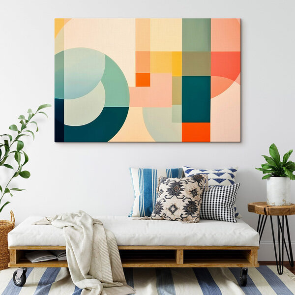 Colorful art piece with different shapes Colorful art piece with different shapes