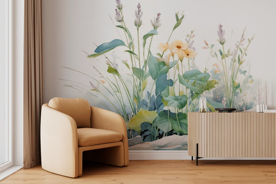 Pintura de flores y plantas