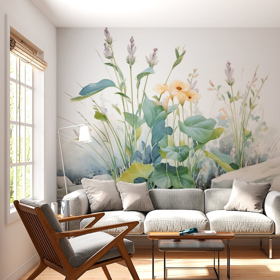Pintura de flores y plantas