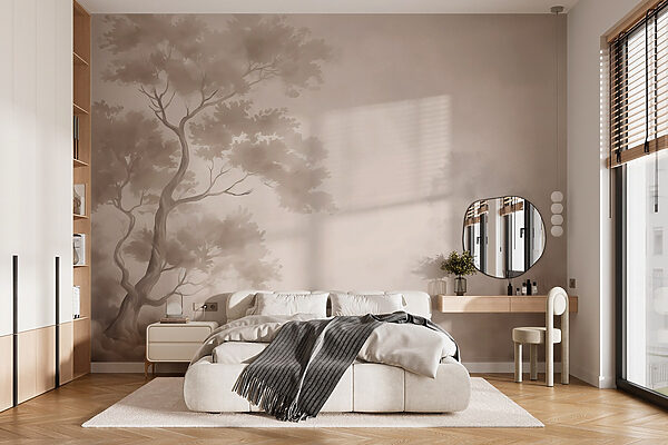 Fotomurales Fotomurales Árbol en la niebla con nubes (SKU: w03471v1)